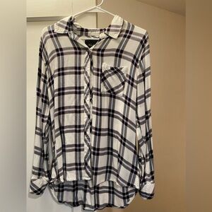 Black and White Plaid Button Down Shirt